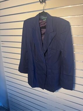 Ralph Lauren Navy Blazer with Purple Lining
